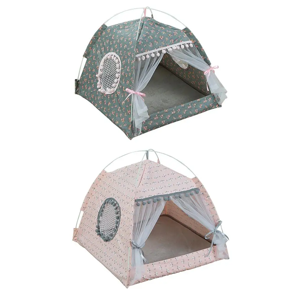 Домик-палатка для кошек на четыре сезона Универсальный Холщовый питомник съемное моющееся гнездо для домашних животных для маленьких собак милый дом для кошек новое поступление