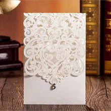 100pcs Vertical Ivory White Elegant Engagement card Wedding font b Invitation b font font b Custom