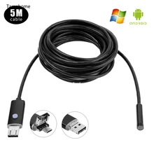 2 in 1 dual USB endoscope Android endoscopio 5M Cable 8mm Lens Waterproof mini Inspection Borescope Tube Camera Support phone PC