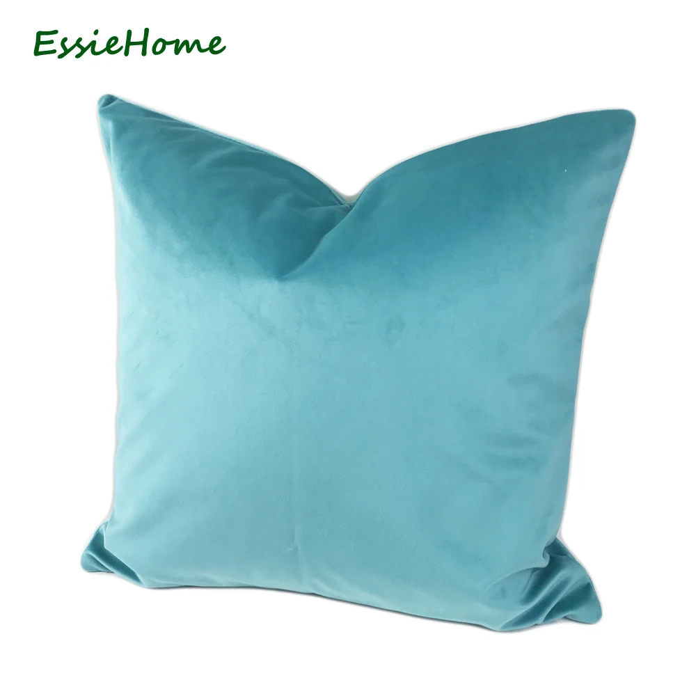 ESSIE домашний Роскошный Матовый хлопковый бархатный яркий синий мятный чехол для подушки, чехол для подушки, поясничный чехол для подушки
