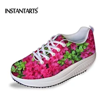 Instantarts Женские туфли Обувь для танцев 3D с цветочным принтом женские для похудения Обувь для дам Обувь для девочек Повседневное женские туфли на платформе