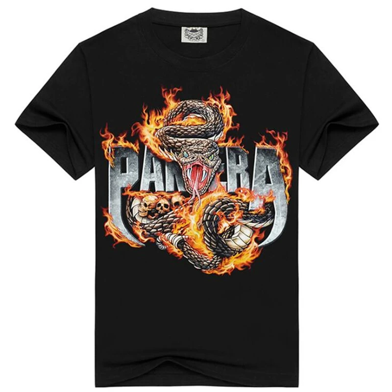 

Men Tshirt Plus size T shirt Brand Cobra 3D Print Black Man Street Shirt Hip Hop Men's T-shirts Cotton Casual Loose Rock T-shirt