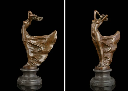 xd 002460 Art Deco Sculpture Sexy Beautiful Woman Bronze Statue