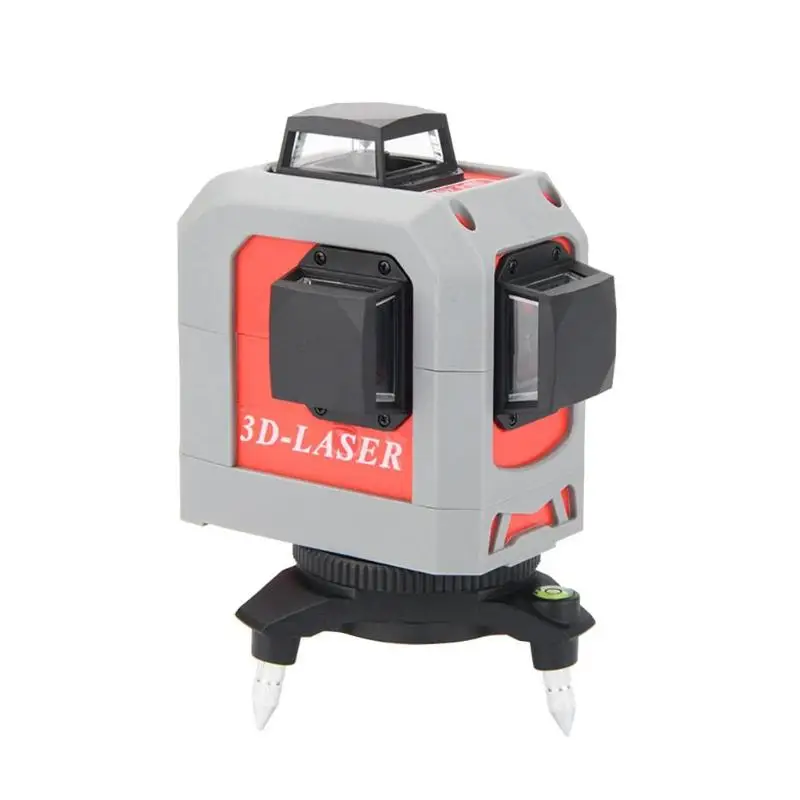 12 Lines 3D Laser Levels Self-Leveling 360 Degree Horizontal Cross-Line Laser Red Beam Line Measuring Instrument