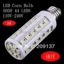 Высокое качество 750LM 9 W E27 B22 E14 светодиодный светильник 44 светодиодный кукурузы лампочка 110 V-240 V теплый белый/белый