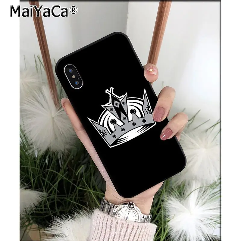 MaiYaCa Los Angeles Kings мягкий, силиконовый, из ТПУ черный чехол для iPhone X XS MAX 6 6S 7 7plus 8 8Plus 5 5S XR