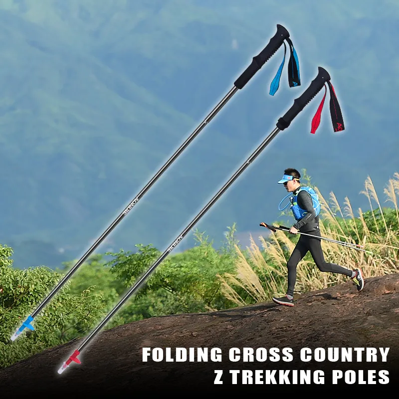 AONIJIE Walking Sticks Anti-shock Trekking Pole Lightweight Hiking Sticks Nordic Walking Stick Trekking Cane 4 Sections HT4070