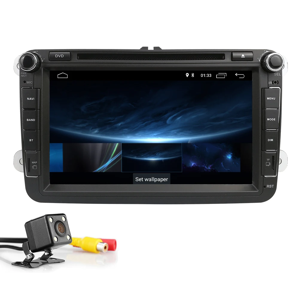 Top 8Inch Android 9.0 2 Din IPS Car DVD player For  V W/Golf/Tiguan/Skoda/Fabia/Rapid/Seat/Leon/Skoda Remote control Free camera IGO 1