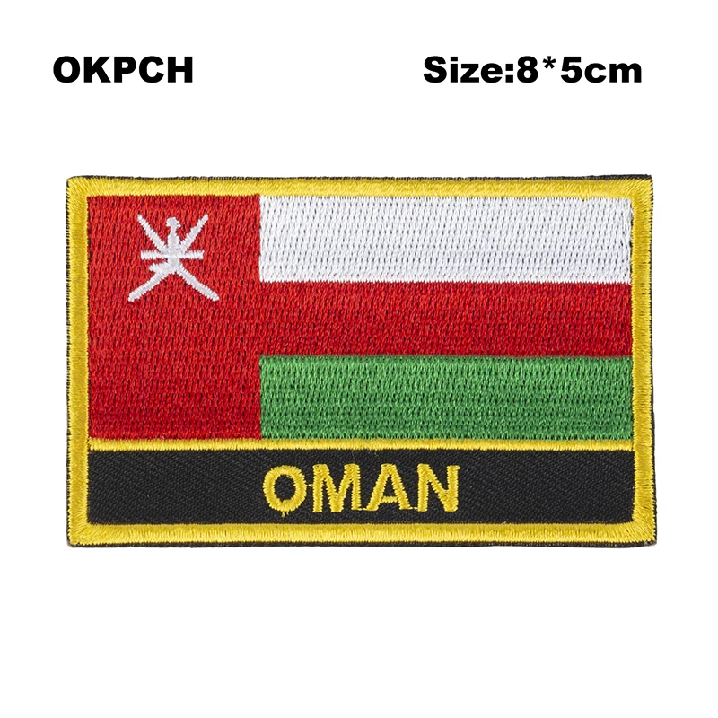 

Oman Rectangular Shape Flag patches embroidered flag patches national flag patches for clothing DIY Decoration PT0007-R