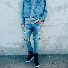Fashion Man Jeans Broken Hole Washed Whiskers Big Damage Zipper Jeans High Quality Fashion Man Jeans Broken Hole Washed Whiskers Big Damage Zipper Jeans High Quality