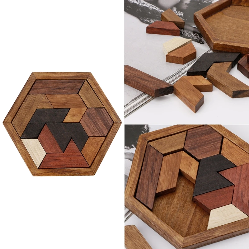 3D китайская деревянная игра головоломка Chexagon модель строительные блоки|Пазлы| |