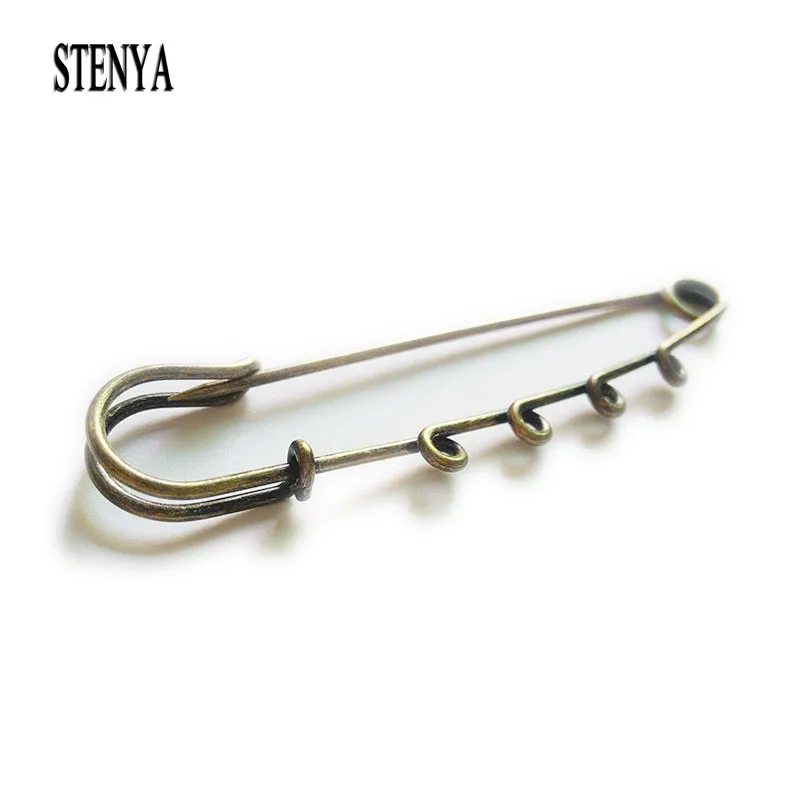 Stenya 75mm Brooch Big Pin Findings 4 Loops Connector Dangle Charms