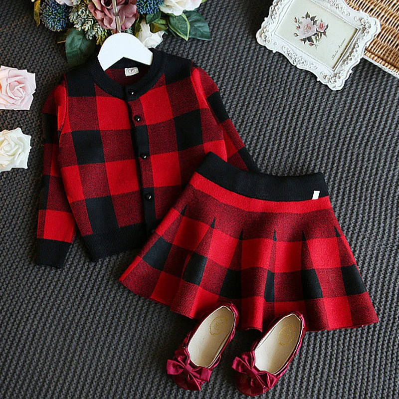

2018 spring New Baby Girls dress kids Clothing Sets Fashion Style striped jacket+skirt 2Pcs Girls Clothes