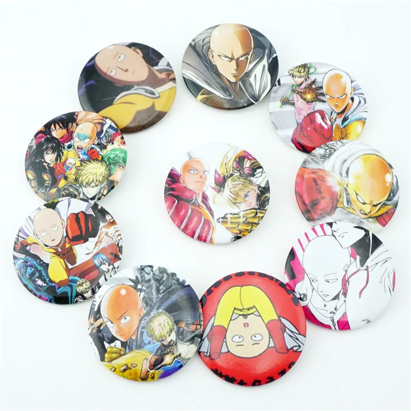 

10Pcs/Set Anime ONE PUNCH MAN Saitama Figure Pins Brooches Badges Chest Ornament Cosplay Itabag Bag Clothing Accessoies Gift new