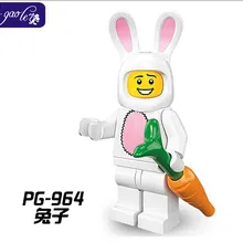 Haogaole 100 шт. прекрасный подарок Кролик с морковкой Пасхальная кукла строительные блоки кролик SuitGuy DIY игрушки для детей