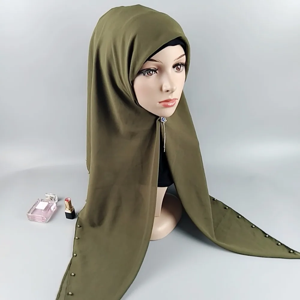 H1 20pcs High quality bead square bubble chiffon hijab 115*115cm wrap shawls scarf scarves