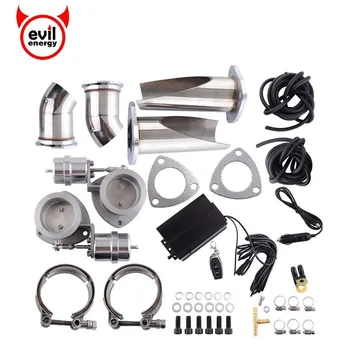 

evil energy 3'' Stainless Steel Exhaust Vacuum Pump Valve Exhaust Cutout Catback Downpipe Valve Kit Electric Control Valve Kit