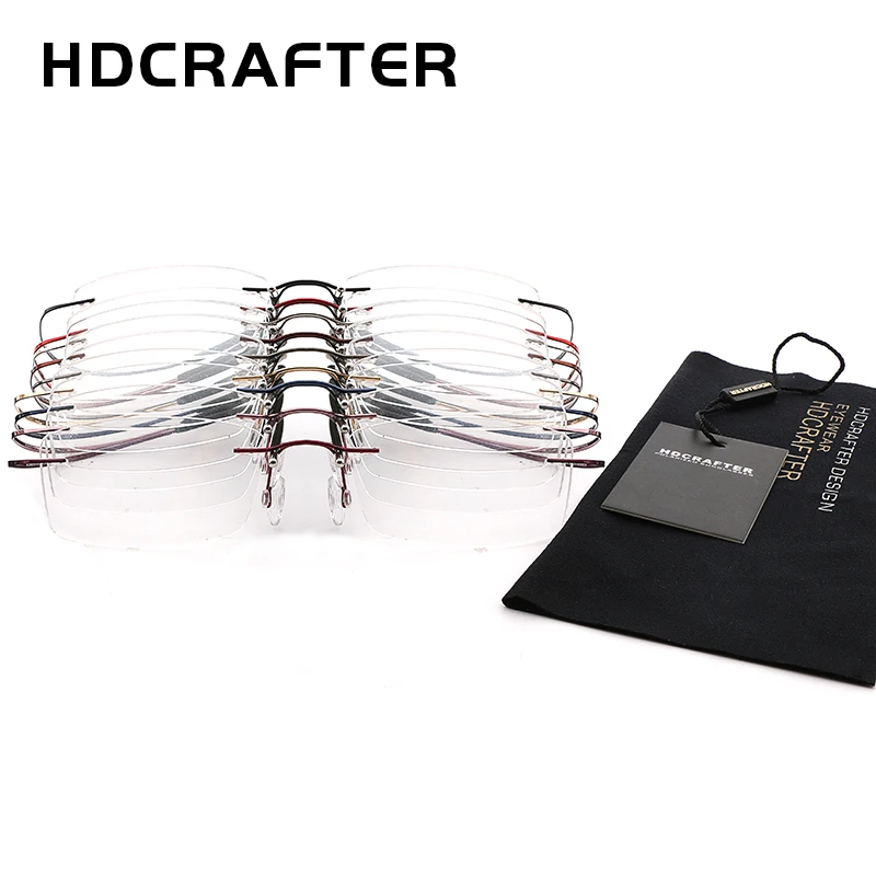 HDCRAFTER, очки для чтения, мужские, женские, титановые, без оправы, очки для мужчин и женщин, высокое качество, оптическая оправа, очки