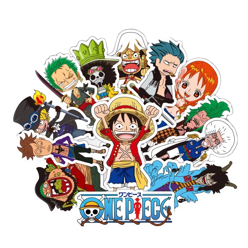 

One Piece sticker 48PCS cool Anime cartoon Luffy waterproof suitcase boxes laptop guitar luggage bicycle toy lovely stickers
