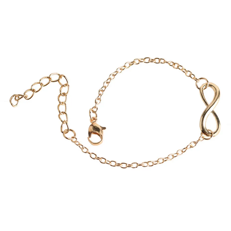 Charm Jewelry Accessories Gold Silver Alloy Simple 8 Shape Adjustable Bracelet Women Engagement Gift Girlfriend Birthday Present (4)