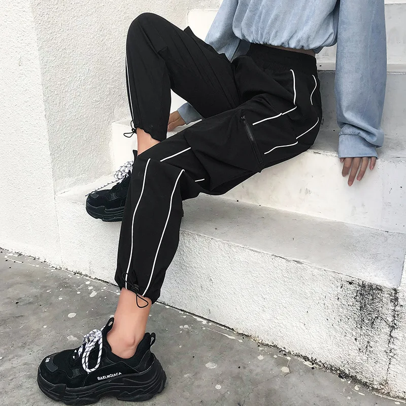 Streetwear Capris Womens Clothing Spring Summer Fashion Loose Patchwork Zipper Pockets Pants High Waist Long Trousers Streetwear Capris Womens Clothing Spring Summer Fashion Loose Patchwork Zipper Pockets Pants High Waist Long Trousers