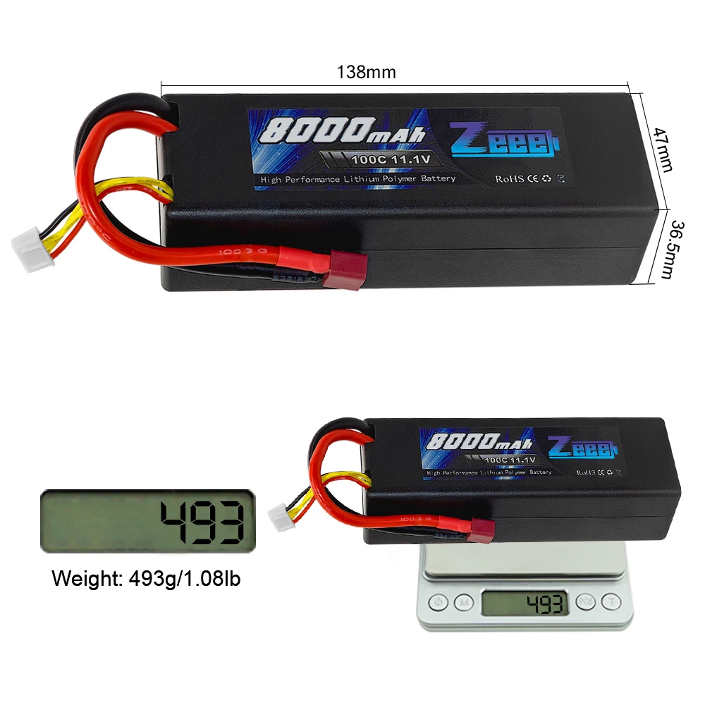 Zeee провод с силикатной гелевой Батарея 11,1 V 8000mAh 3S RC Батарея Lipo 100C с деканов штекер для автомобиля RC грузовик радиоуправляемая автомодель трагги FPV Самолет катер багги