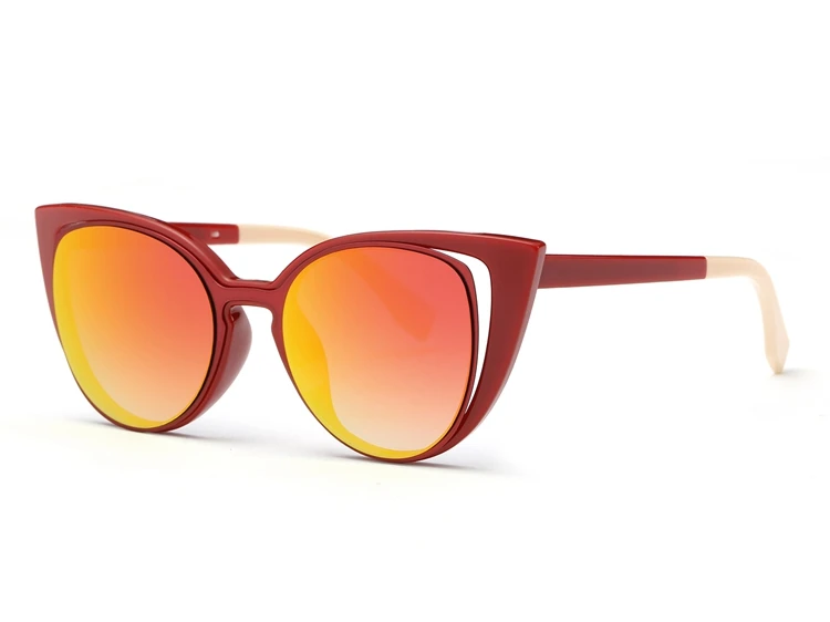 Женские солнцезащитные очки AEVOGUE, новинка, сшивание, цвет дужки, металлические петли, солнцезащитные очки «кошачий глаз», фирменный дизайн, UV400, AE0344 - Цвет линз: NO4