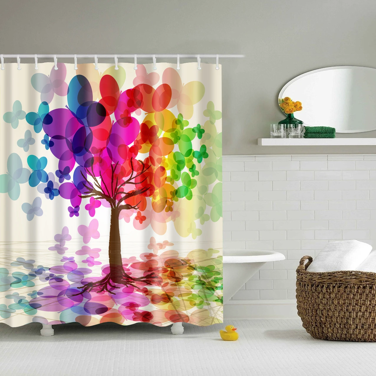 Oil painting print Shower Curtain Long 180x200cm Waterproof polyester blackout 3D print Bath curtain for bathroom curtain - Цвет: J