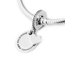 Подходит для Pandora Браслеты три поколения Подвески с четкими CZ 925 пробы-серебро-бусинами