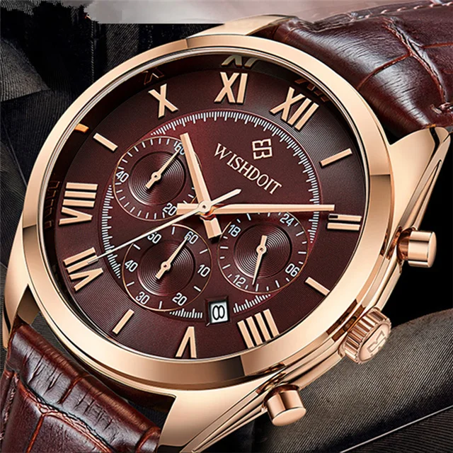

102018 New WISHDOIT Fashion Watches Men Mulifunction Quartz Watch Man Luxury Bracelet Alloy Wristwatch Male CLock Montre Homme