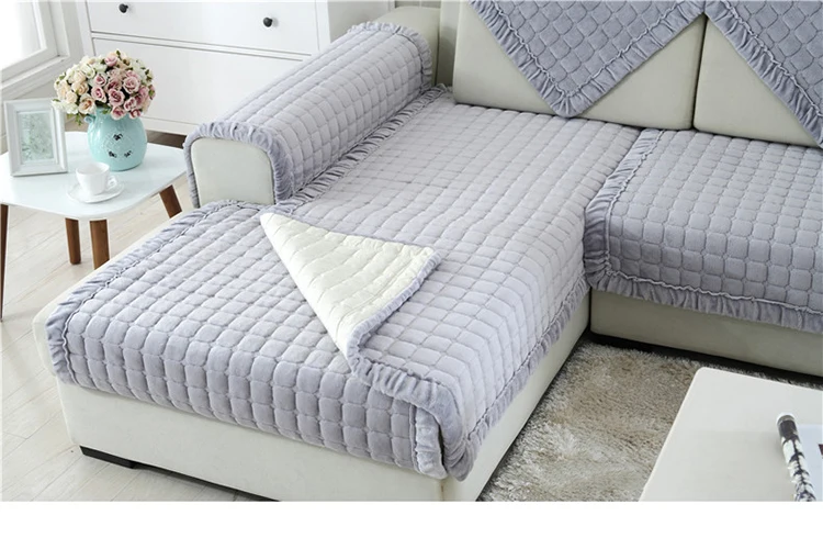 Плюшевый стекающийся Современный твердый комбинированный комплект секционных чехлов для дивана, полотенце, твердый плед, чехлы для дивана, противоскользящие мягкие чехлы для дивана, 1 шт