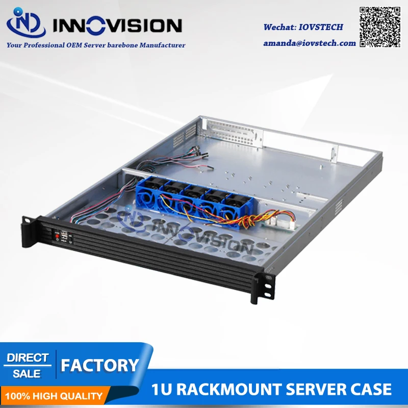 Стильная алюминиевая передняя панель рама 1U rackmount RC1650L Безвинтовой вентилятор