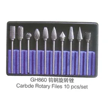 Инструмент ювелирные изделия 10 шт. Карбида Вольфрама Одноместный Cut Ротари Burr SET 1/" хвостовик Fit Dremel