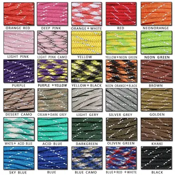 YOUGLE One piece 100ft 8 Strands Cores 550 lb Reflective Paracord Parachute Cord Lanyard Rope