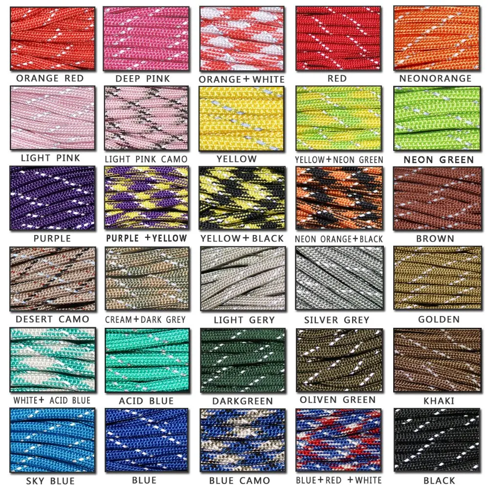 YOUGLE واحد قطعة 100ft 8 السواحل النوى 550 lb عاكس Paracord في المظلة الحبل الحبل حبل شحن مجاني
