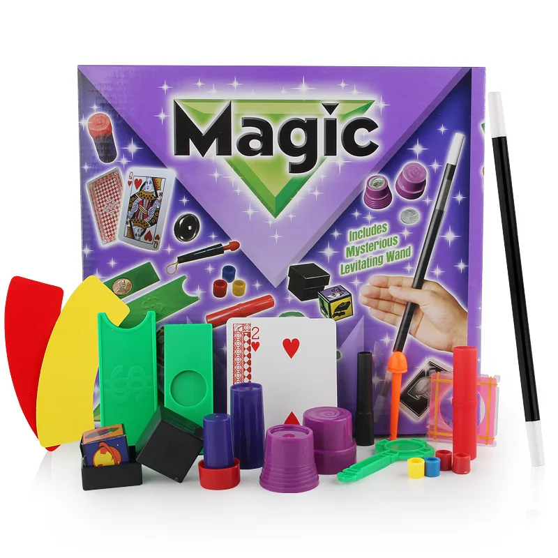 

Magic Tricks Toys 75 Tricks Magic Show Set Cards Coin Wand Dice Easy to Learn for Kids Beginners for professional magicians