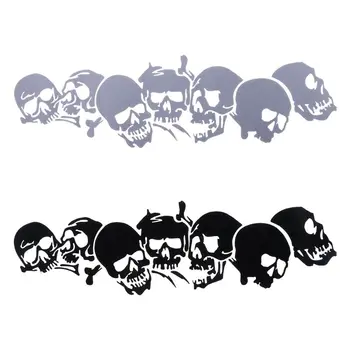 

22.8*6.7CM SKULL Vinyl Car Stickers Motorcycle Decals Car Styling Accessories Fashion Black/Silver