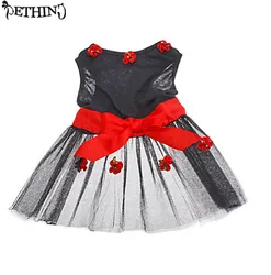 Bow tie dress with red flower puppy summer dress dog shirt pet summer clothing pet dog dress puppy wedding dress XS-XL supply Bow tie dress with red flower puppy summer dress dog shirt pet summer clothing pet dog dress puppy wedding dress XS-XL supply