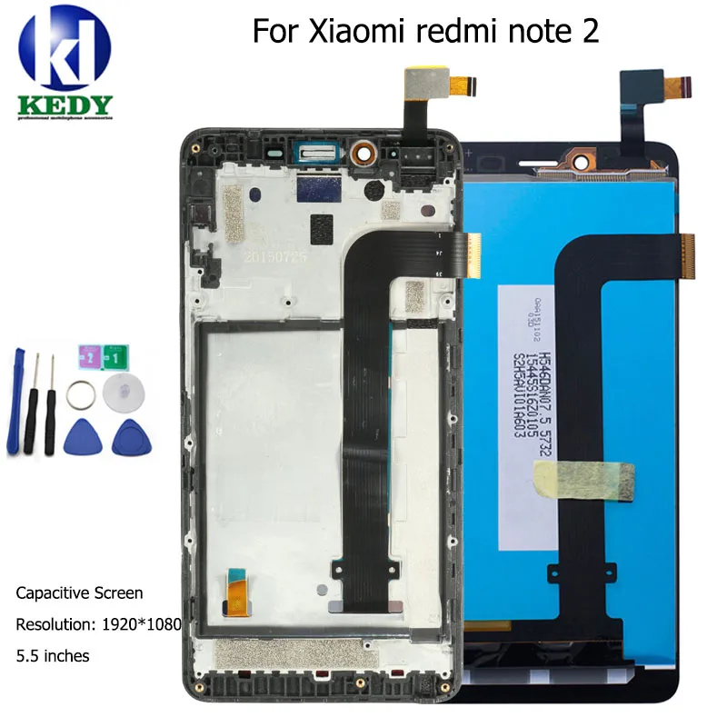 5 &quotкласс AA + запчасти для авто Xiaomi Redmi Note 2 ЖК дисплей экран сенсорный планшета