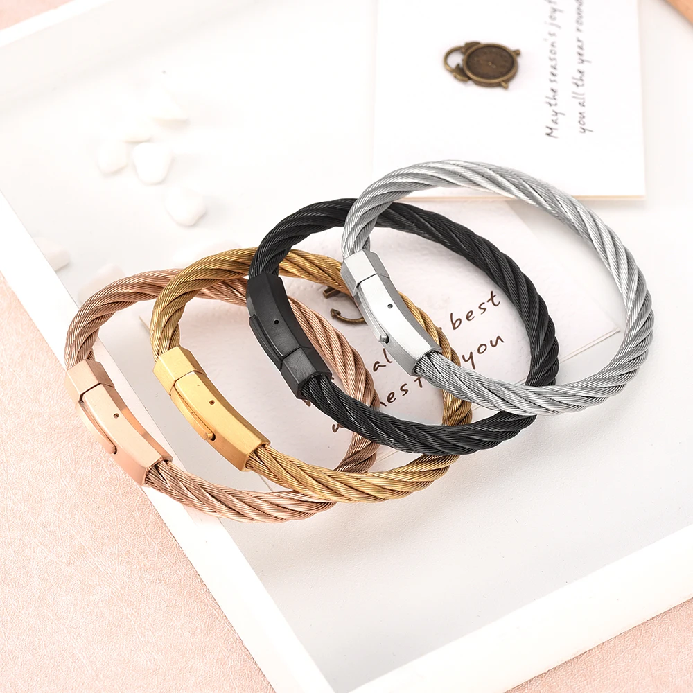 IJB529 Men`s Cable Bracelet Stainless Steel Fashion Stainless Steel