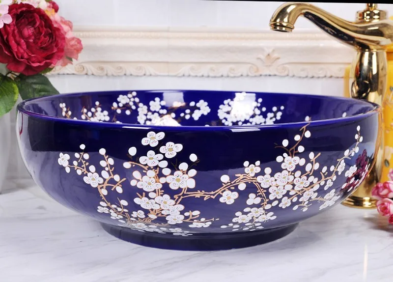 Best sell China Classic Painting Antique Ceramic Wash Basin porcelain