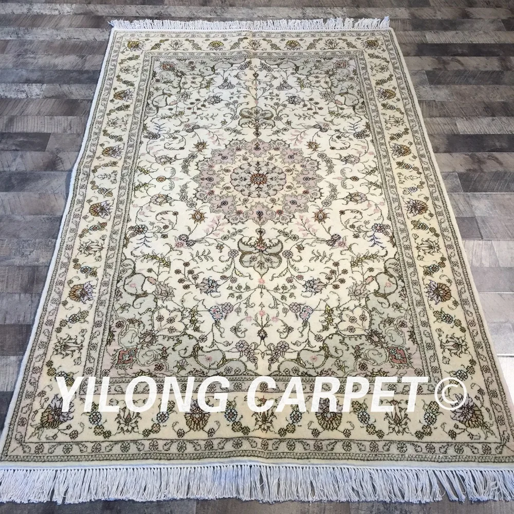 Yilong 4'x6' ручной работы Oriental Шерсть Шелк персидский коврик традиционный ручной ковер из шерсти(wy2079s4x6
