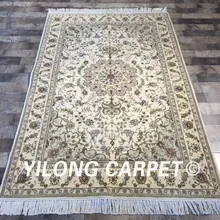 Yilong 4'x6' ручной работы Oriental Шерсть Шелк персидский коврик традиционный ручной ковер из шерсти(wy2079s4x6