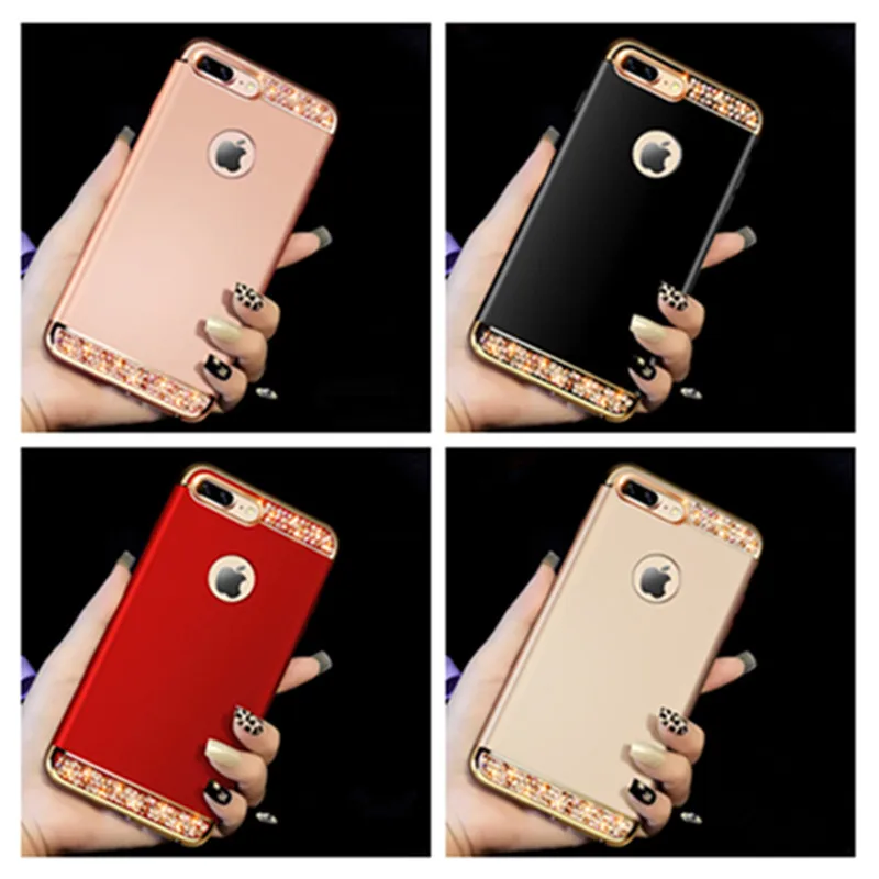 

Bling Diamond 3 In 1 Ultra Slim Case for iphone X XS 7 8 6 6S PLUS 5 5S SE Coque Samsung Galaxy NOTE 9 8 S9 S8 A8 A6 PLUS 2018