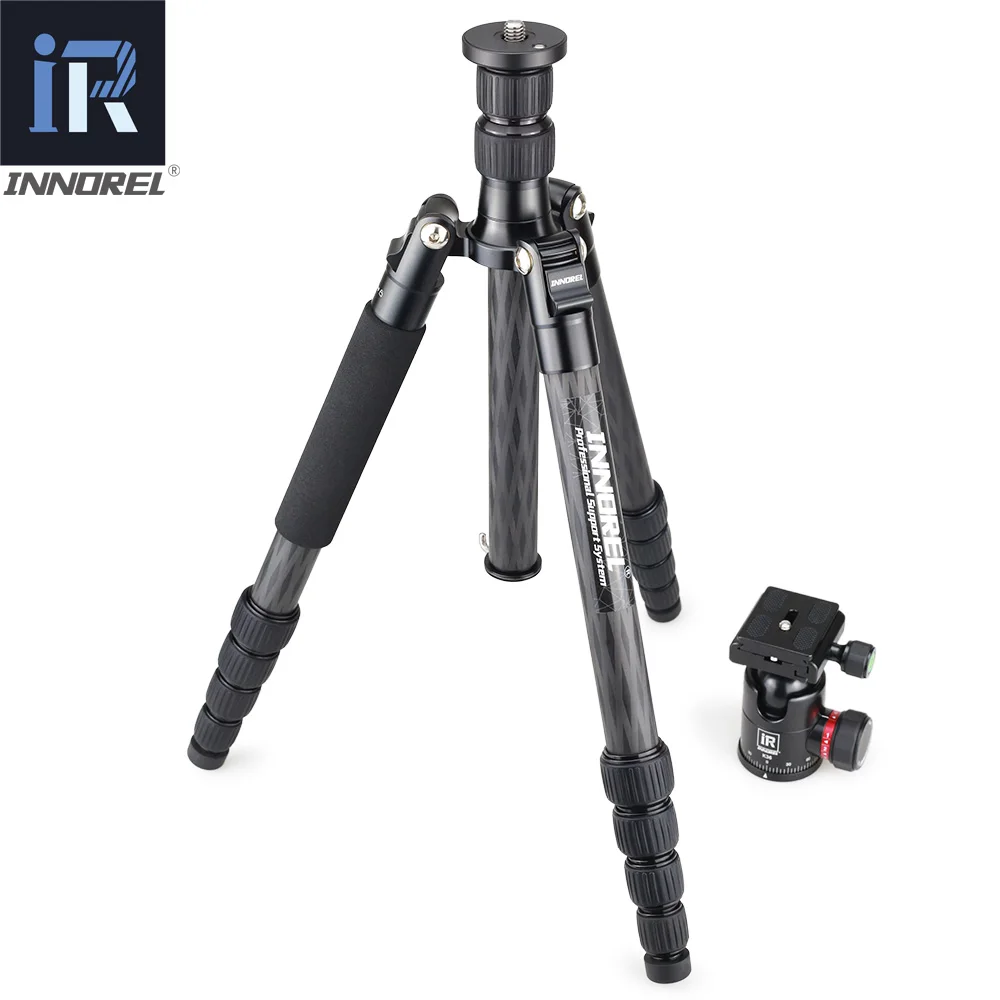  RT55C Professional carbon fiber camera tripod 12kg bear video travel portable DSLR tripod 5 Section