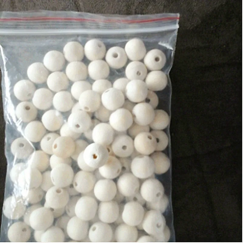 100pcs/lot Round unfinished nature wooded beads Baby pacifier Chain Clip Dummy Teething Jewelry Necklace Wood Beads