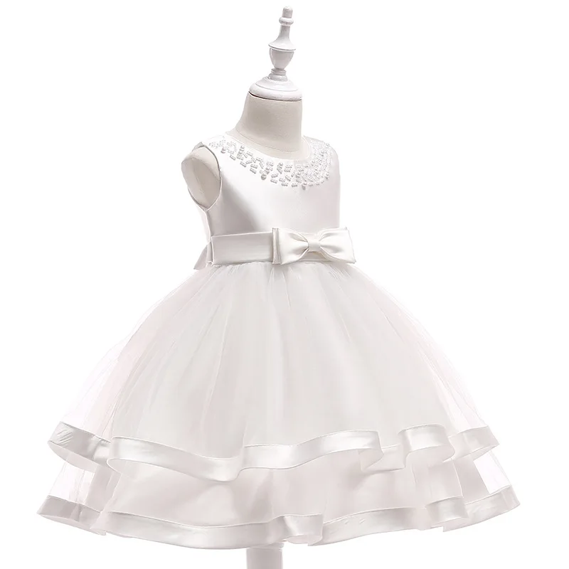 Для девочек в цветочек платья 2019 Новое Пышное Платье для первого причастия для маленьких Свадебная вечеринка без рукавов с бантом низкая