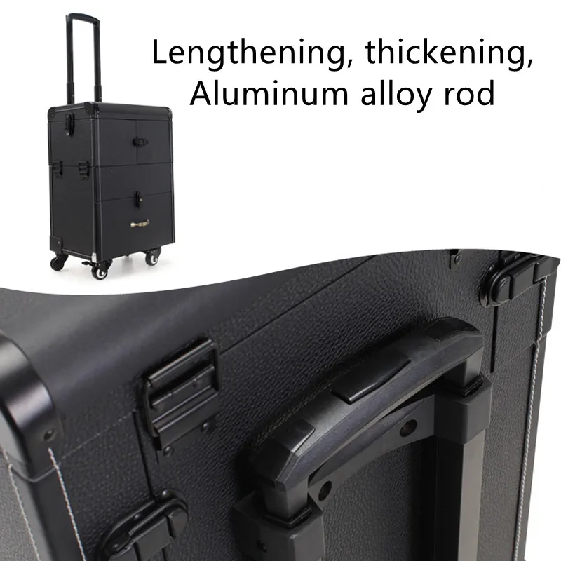 Professional makeup trolley case bags large capacity multilayer multi purpose cosmetic bag travel suitcase box beauty toolbox