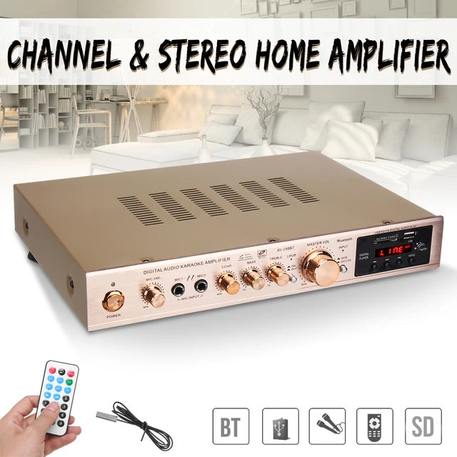 Best Offers 720W 5 Channel Home Amplifier Audio Digital Auto Car AV HiFi Class Power Amplifiers Stereo Sound FM Radio Player Aluminum Alloy