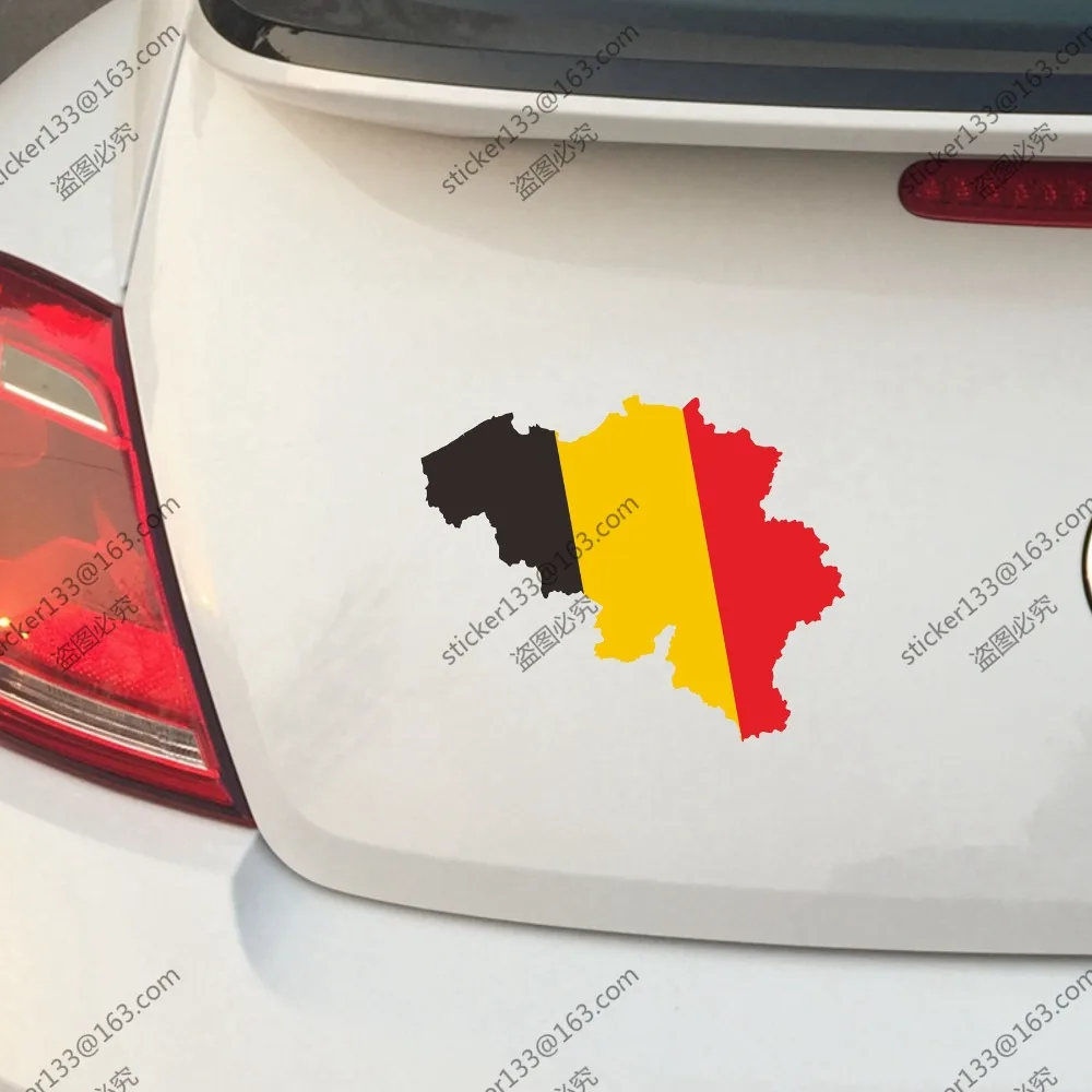 Bendera Belgia Belgia Peta Garis Bagasi Mobil Stiker Decal Vinyl Die